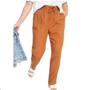Old Navy Burnt Orange Linen Blend High-Waisted Straight Jogger Pants